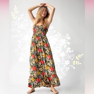 NWT NEW in package Natural Life Elizabeth maxi dress black poppy L 10 12 14